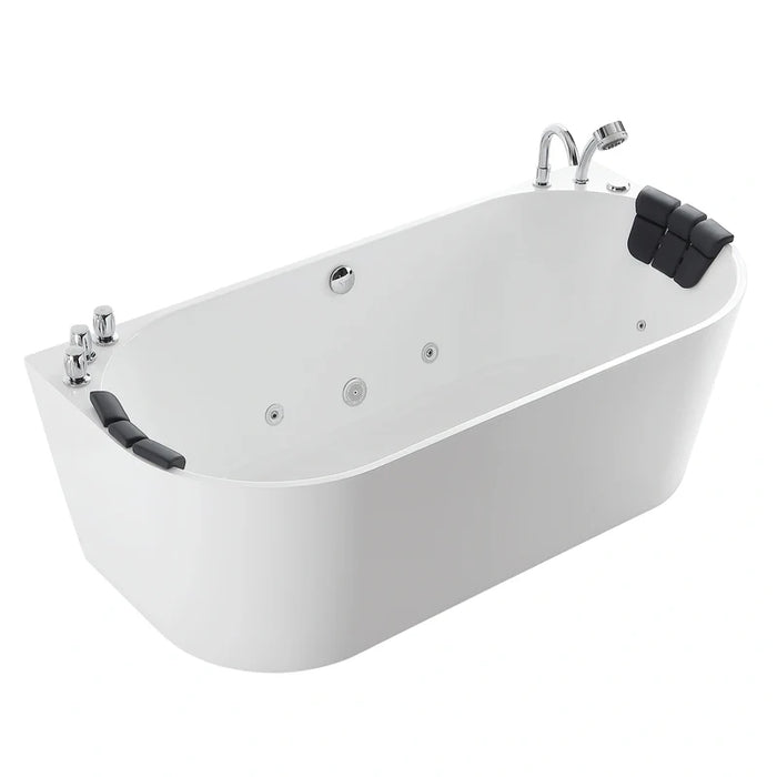 Empava 71" Freestanding Hydro Massage Whirlpool Bathtub with Center Drain | EMPV-71AIS08