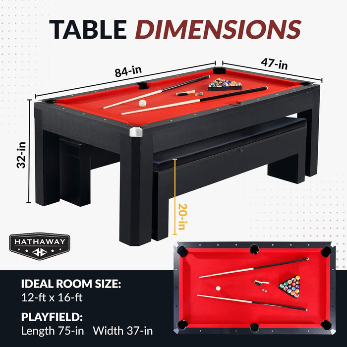 Pool Table Combo Set with Benches