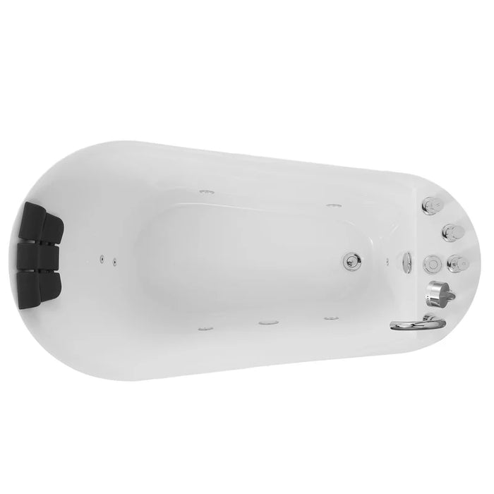 Empava 59" Acrylic Freestanding Whirlpool Tub with Reversible Drain | EMPV-59AIS04