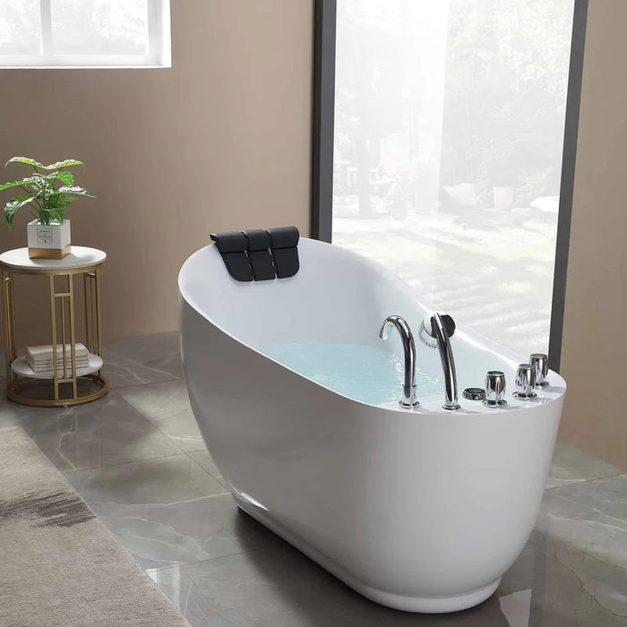 Empava 59" Acrylic Freestanding Whirlpool Tub with Reversible Drain | EMPV-59AIS04