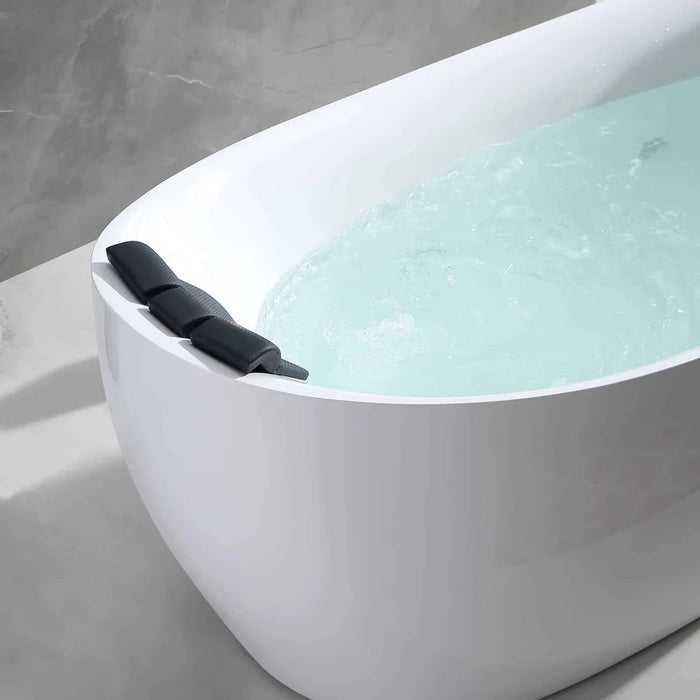 Empava 67" Freestanding Hydro Massage Whirlpool Bathtub with Reversible Drain | EMPV-67AIS02