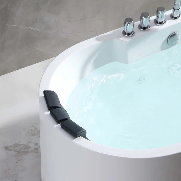 Empava 67" Oval Freestanding Whirlpool Bathtub with Center Drain | EMPV-67AIS17