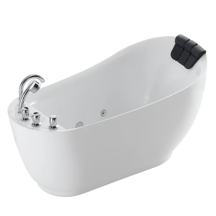 Empava 59" Acrylic Freestanding Whirlpool Tub with Reversible Drain | EMPV-59AIS04