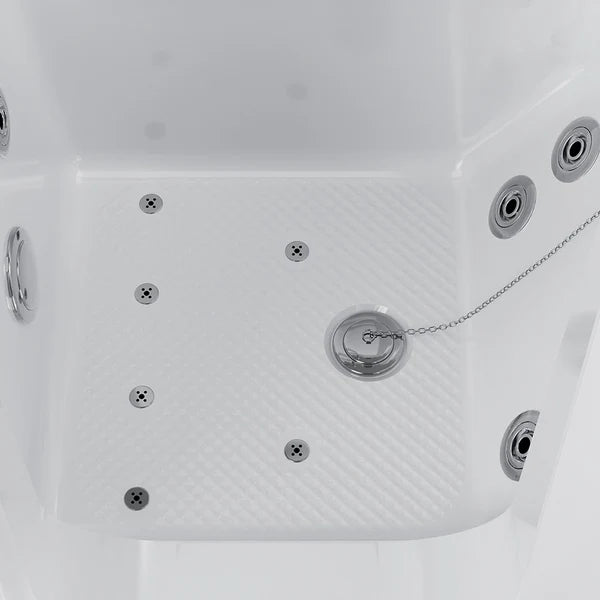 Empava 54" Alcove Inline Heater Whirlpool Walk-in Tub 2.0 Upgraded with Right Drain | EMPV-54WIT08